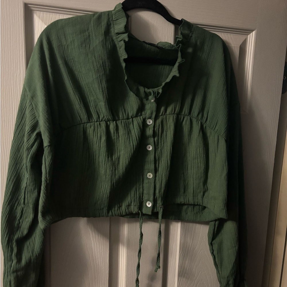 Green lightweight long sleeve shirt. Worn once.